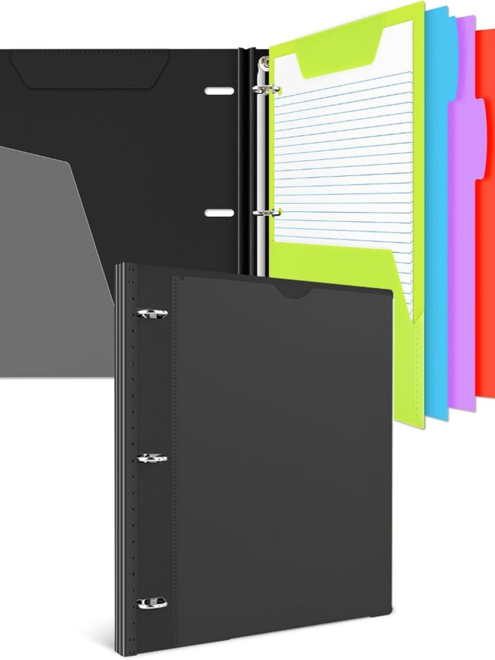 All-in-one Telescoping Binder Notebook, Refillable 3 Ring Notebook Binder with 1
